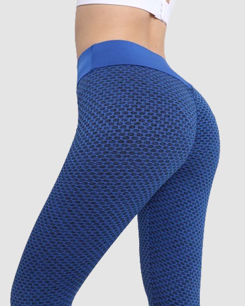 Honeycomb Butt Lifting Anti Cellulite Workout Leggings High Waist Yoga Pants