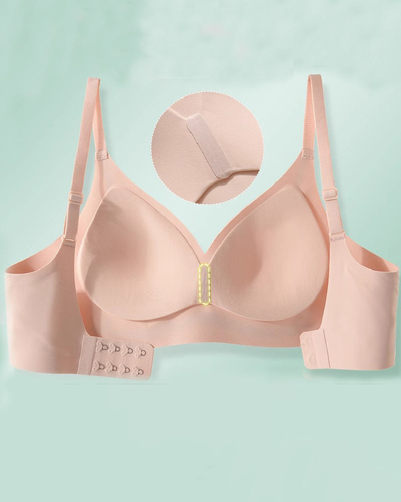 Women's Seamless Push-Up Fixed Cup Bra Wireless Soft Support Bralette