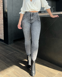 High Rise Stretch Skinny Braided Jeans