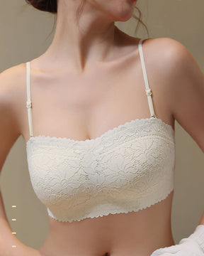 Women's Strapless Lace Non-slip Seamless Wireless Tube Top Bra