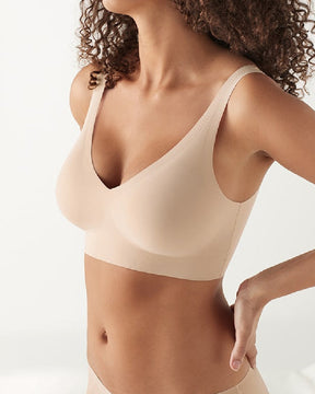 Seamless Comfort V Neck Pullover Sleep Bra With Removable Pads