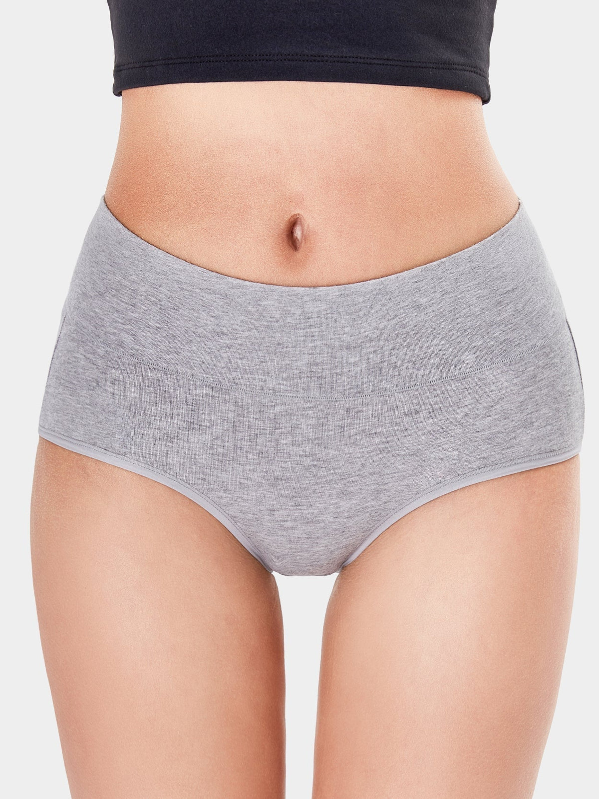 High-Cut Briefs Soft Cotton, Breathable Plain Underwear