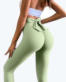 Back Waist Bowknot Seamless Yoga Leggings