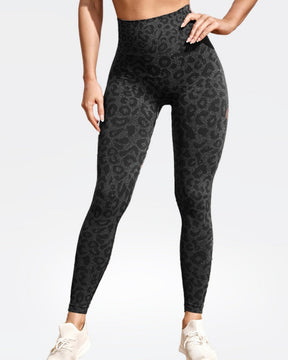 Seamless leopard Print Yoga Pants for Outer Wear, High Waist Tummy Control Peach Butt Lift