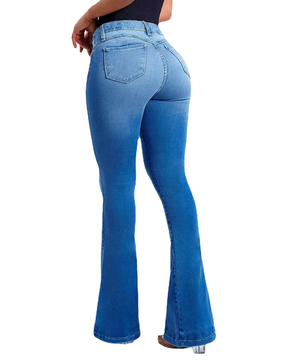 Women's High-Waisted Flared Slim Stretch Trend Jeans