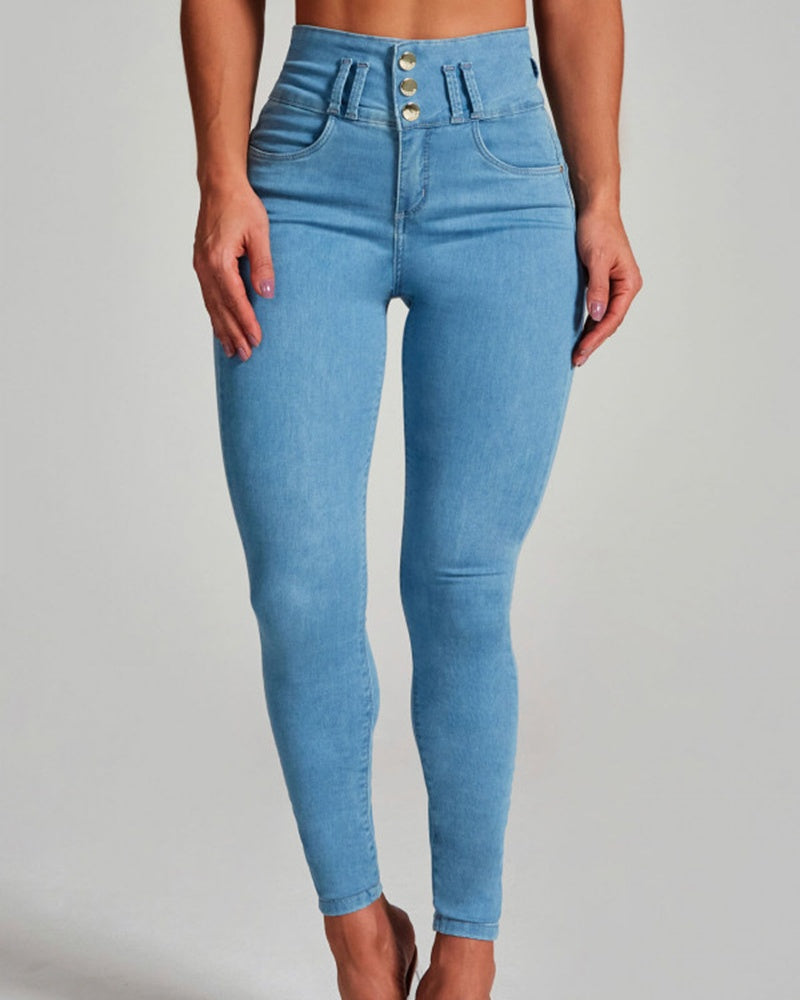 High Waist Skinny Stretch Shaping Butt lift Jeans