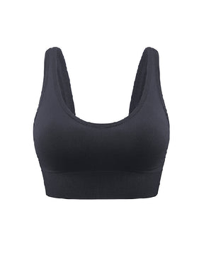 Women's Wireless High Support Adjustable Padded Push Up Crop Tank Top Sports Bra