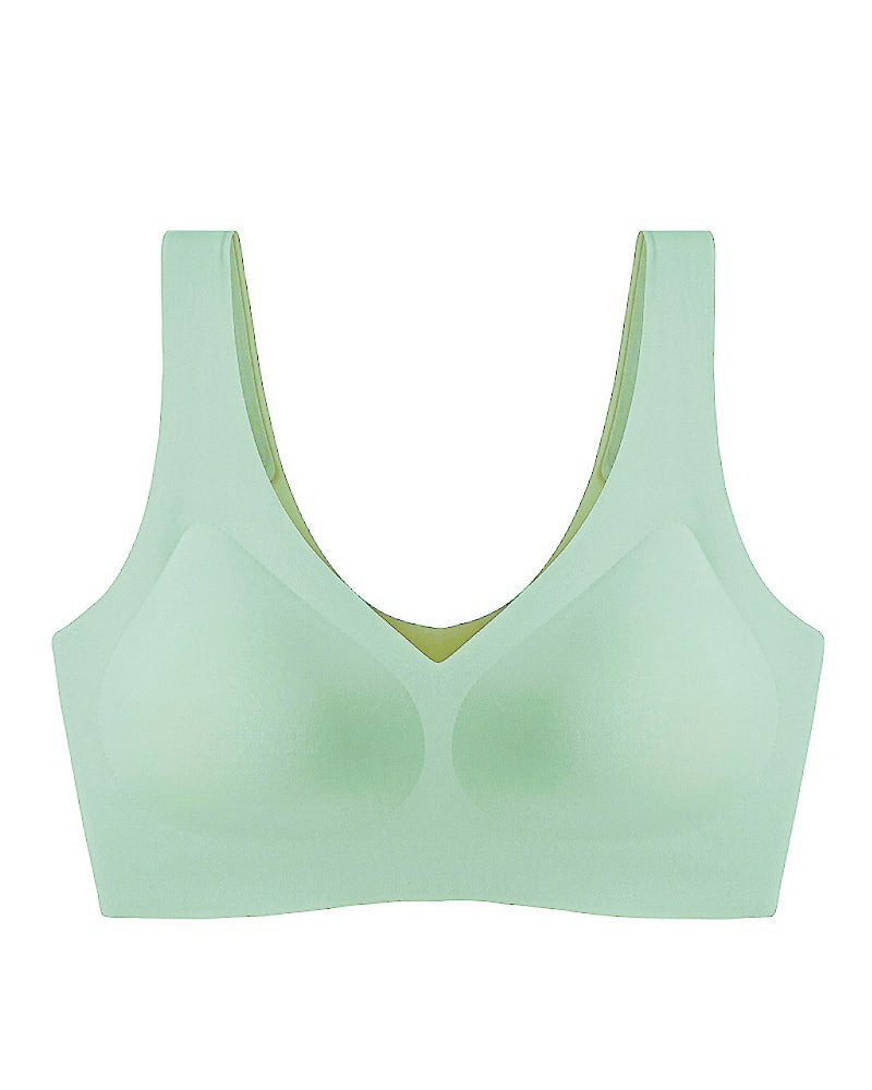 Seamless Comfort V Neck Pullover Sleep Bra With Removable Pads