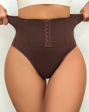 High Waist Seamless Single Breasted Shaping Thong Tummy Control Shapewear Panties