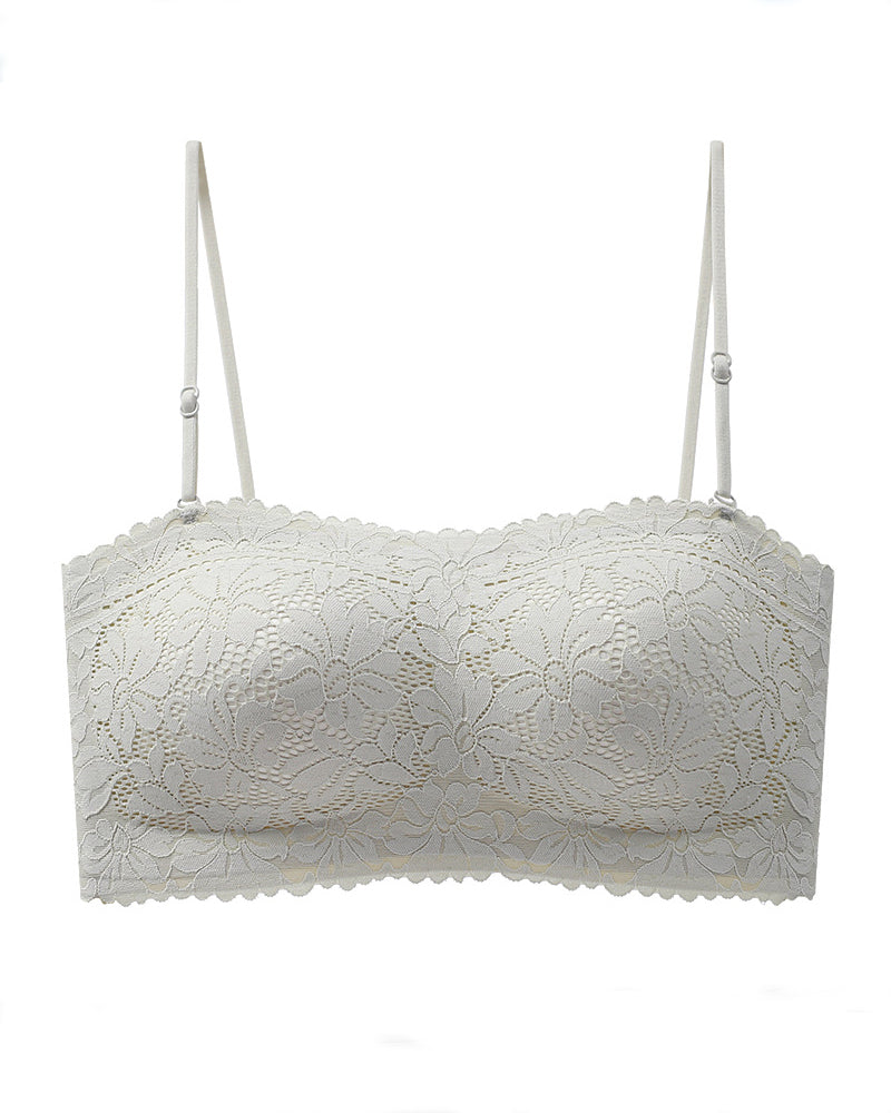 Women's Strapless Lace Non-slip Seamless Wireless Tube Top Bra