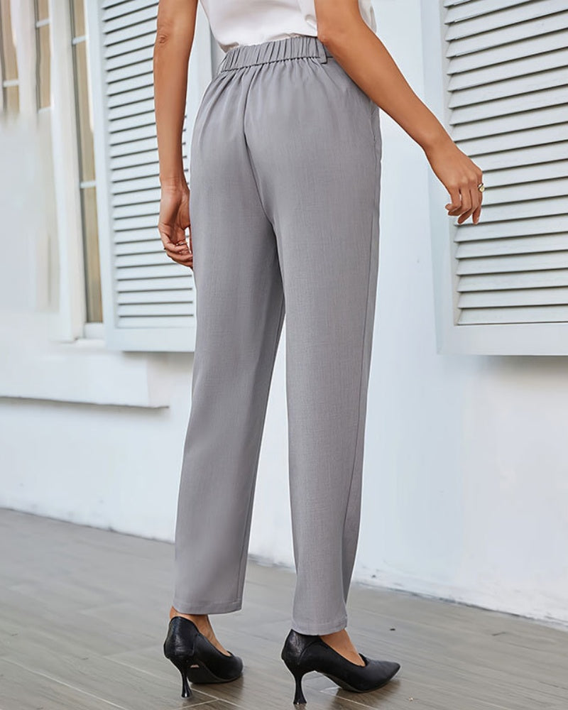 Women's Pleated Elastic Waist Anti-wrinkle Suit Pants