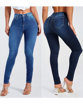 Slim fit high waist stretch pencil jeans