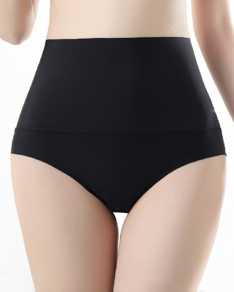 Women's High Waist Ice Silk Tummy Control Underwear Seamless Shaping Briefs