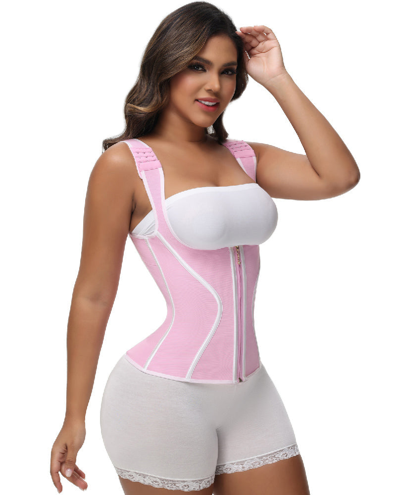 Women's Double Compression Bone Waist Trainer Tummy Control Postpartum Corset Vest