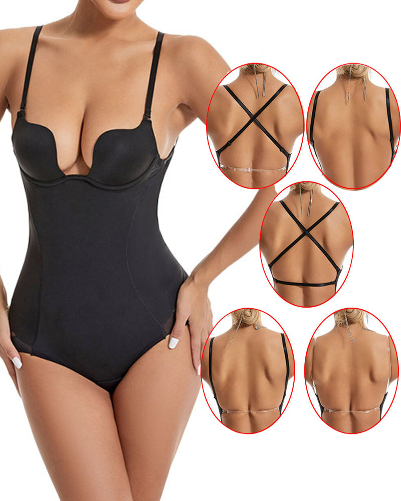 Seamless Corset Backless Bodysuits U Plunge Tummy Control Shapewear