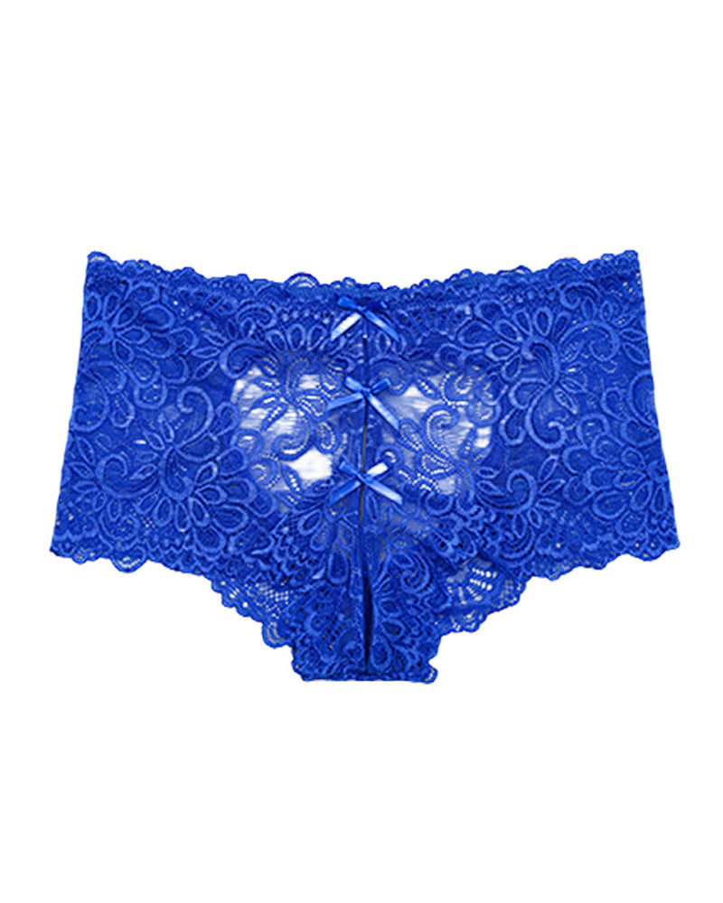 Women's Sexy Heart Hollow Jacquard Briefs Mid-Rise Lace Underwear