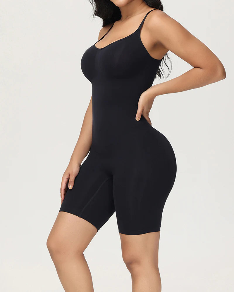 Body Shaper Ribbed Seamless Tummy Control Mid Thigh Bodysuits