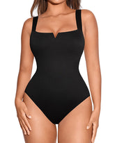 Square Neck Sleeveless Outerwear Bodysuit One Piece Slimming Shapewear