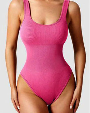 Women's Shapewear Bodysuits Sexy Ribbed Sleeveless Square Neck Tank Tops