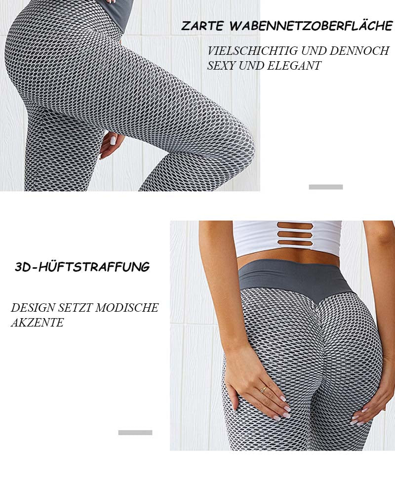 Honeycomb Butt Lifting Anti Cellulite Workout Leggings High Waist Yoga Pants