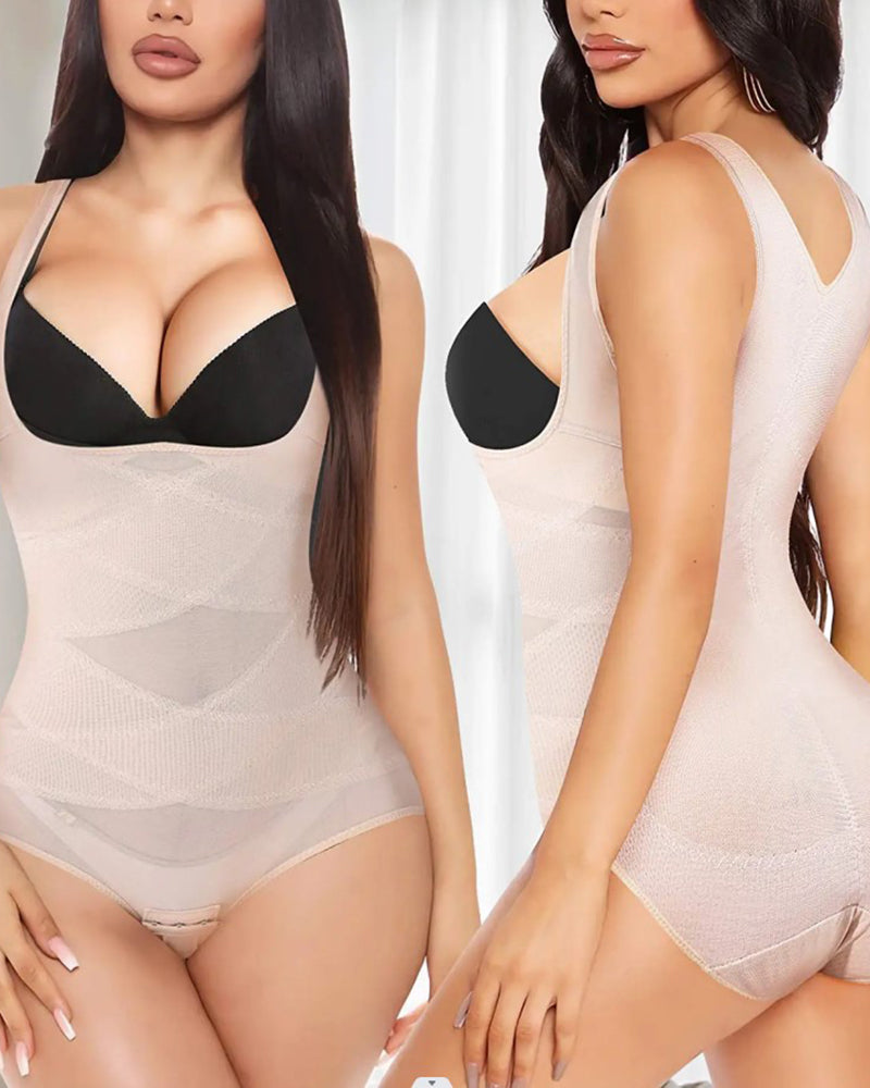 Mesh Seamless Waist Slimmer Corset Butt Shaping Shapewear Bodysuit