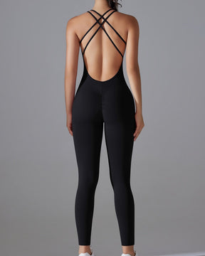 Hip-lifting Quick-drying Tight Cross-body Fitness Jumpsuit