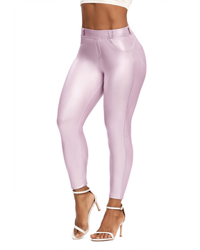 Peach Hip Lift PU Leather Pants Leggings Yoga Pants