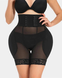 Women's Hourglass Corset Breathable Mesh Shaping Shorts With Sponge Pads