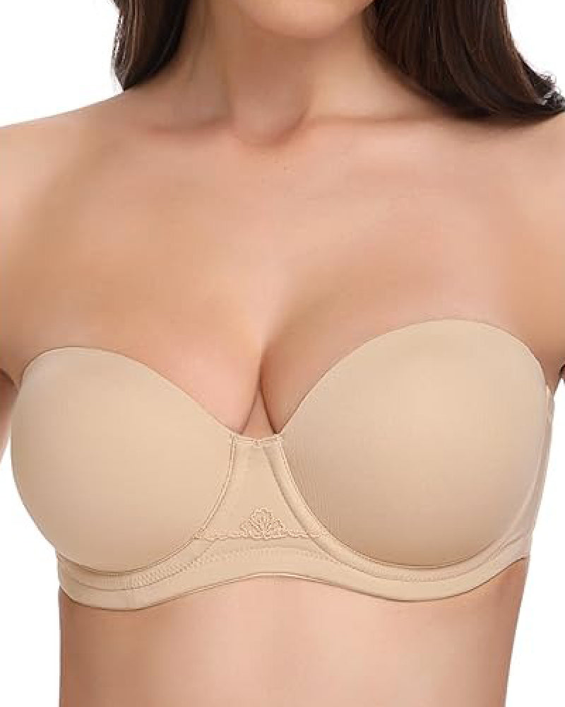 Nude Strapless Push up Underwired Bra Multiway Contour Large Sizes