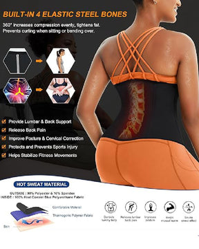 Women's Workout Sweat Waist Trainer Weight Loss Tummy Wrap Sports Belt With Buckle