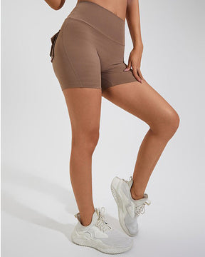 Women's Yoga Shorts Hip Lift Cargo Back Pockets