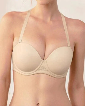 Nude Strapless Push up Underwired Bra Multiway Contour Large Sizes