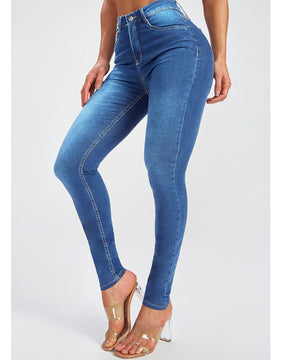 Slim fit high waist stretch pencil jeans