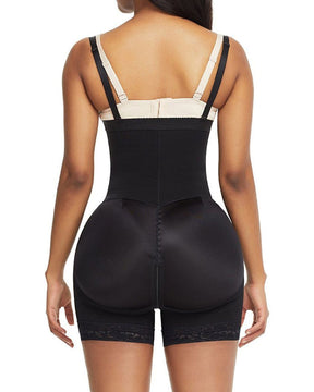 Detachable Straps Side Zipper Body Shaper Open Bust Smooth Shapewear