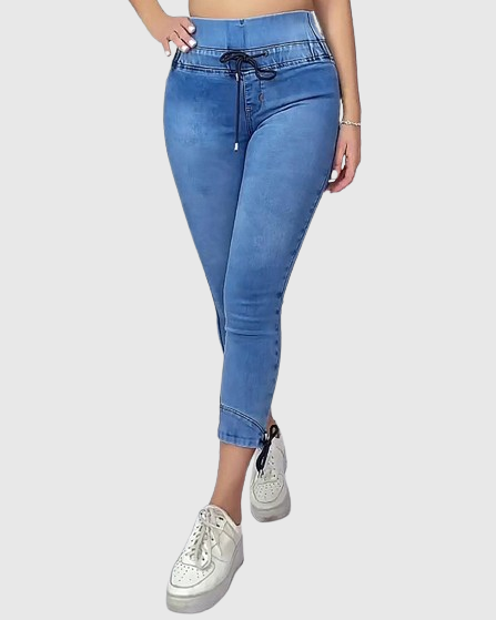 Women's Elastic Waisted Mid-Stretch High Waist Skinny Jeans