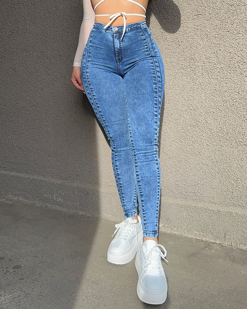 Women's High Waist Stretch Jeans Butt Lifting Skinny Colombian Jeans (Pre-Sale)