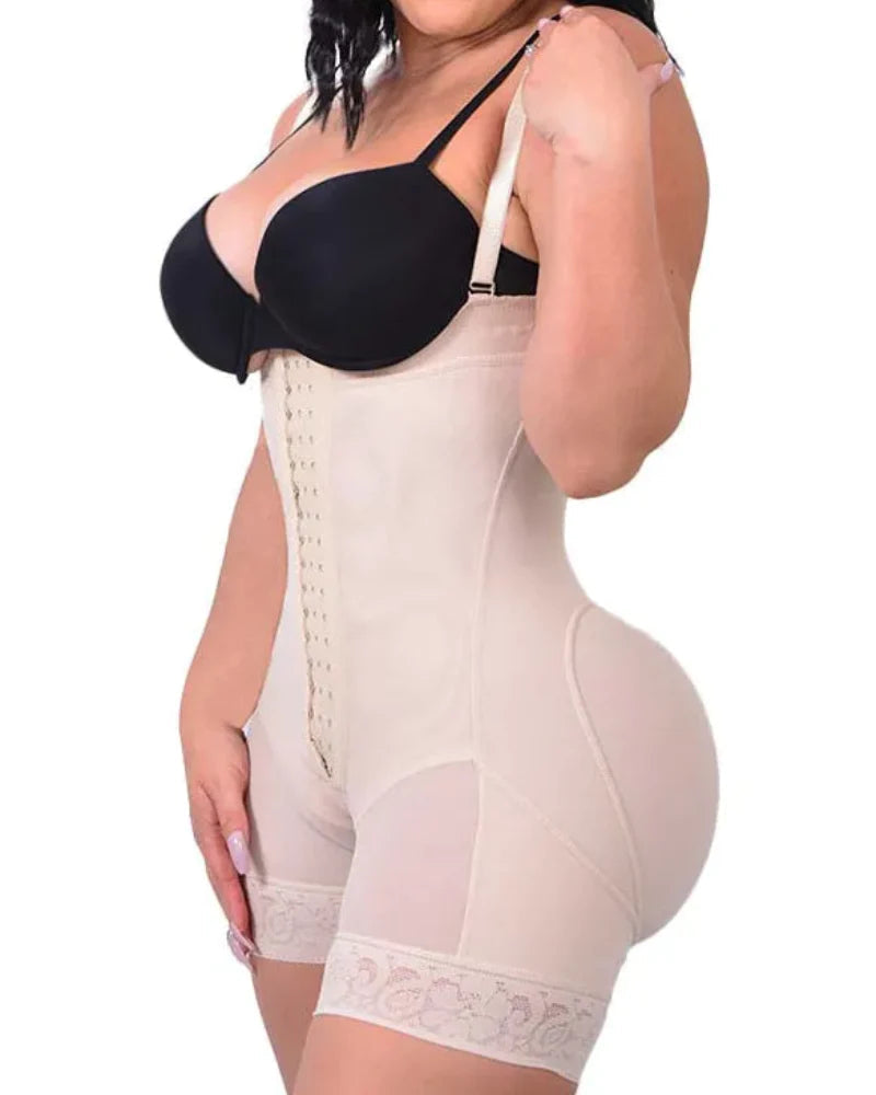 Tummy Control Body Shaper Butt Lifter Thigh Slimmer Faja Plus Shapewear with Zipper Crotch