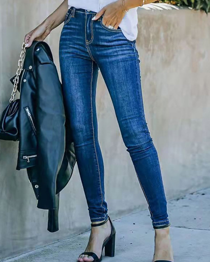 Versatile Stretch High Waisted Skinny Jeans for Women