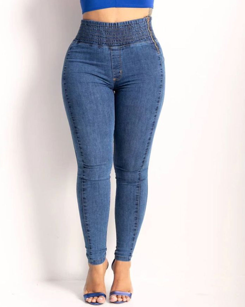 High-Waisted Tummy Control Butt Liftter Skinny Jeans