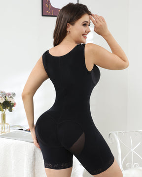 Black Tummy Control Full Body Hook and Eye Bodyshaper Shapewear