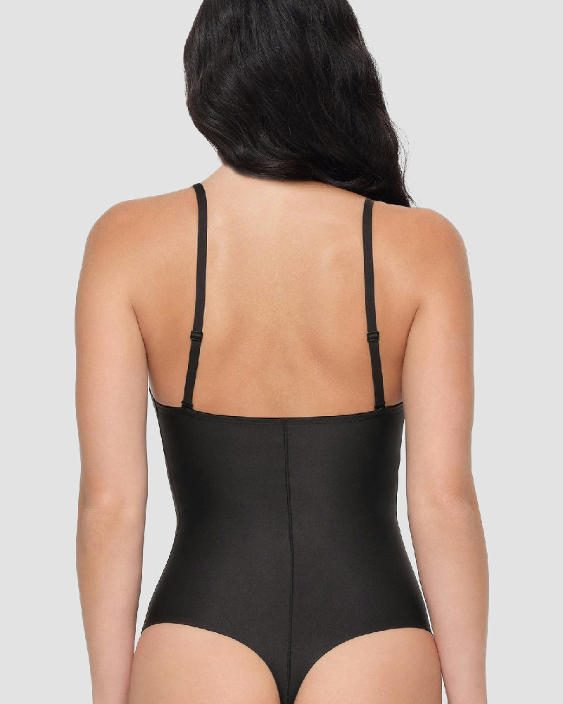 Smooth Push Up Pad Thong Bodysuit Seamless  Deep V-Neck Body Shaper(Pre-Sale)