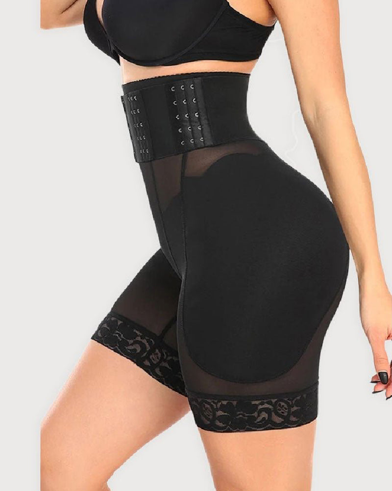 Women's Hourglass Corset Breathable Mesh Shaping Shorts With Sponge Pads