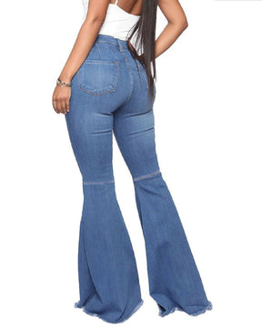 High Waist Butt Lift Versatile Elastic Multicolor Flare Jeans