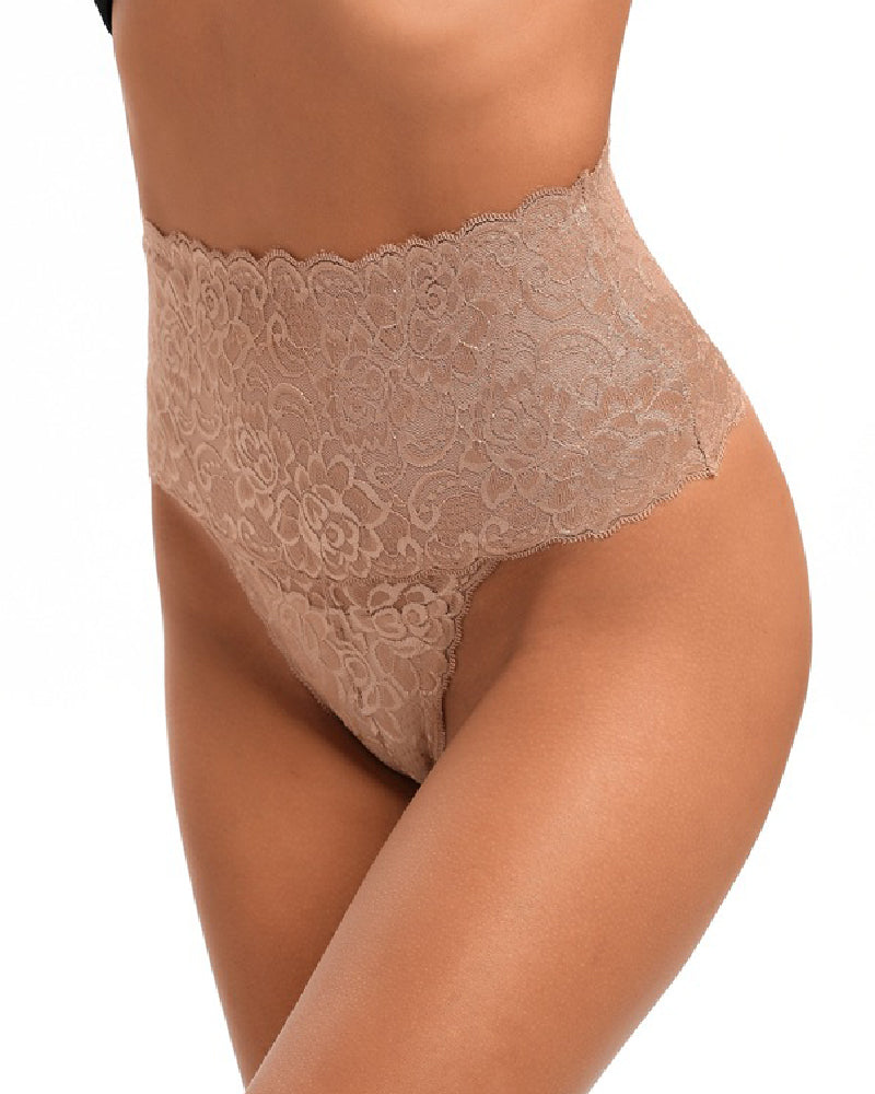 Women's Sexy Lace High Waist Thong Tummy Control Invisible Shaper Panties