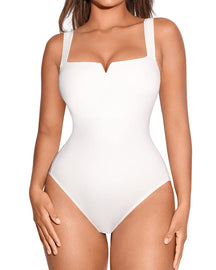 Square Neck Sleeveless Outerwear Bodysuit One Piece Slimming Shapewear