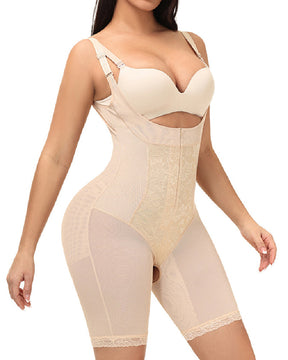 Women's Invisible Zipper Postpartum Corset Shapewear Open Crotch Tummy Control Bodysuit