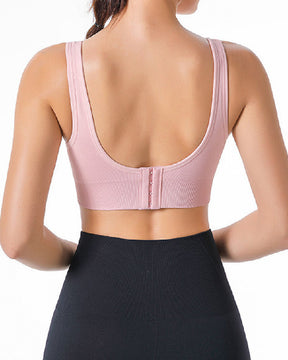 Women's Wireless High Support Adjustable Padded Push Up Crop Tank Top Sports Bra