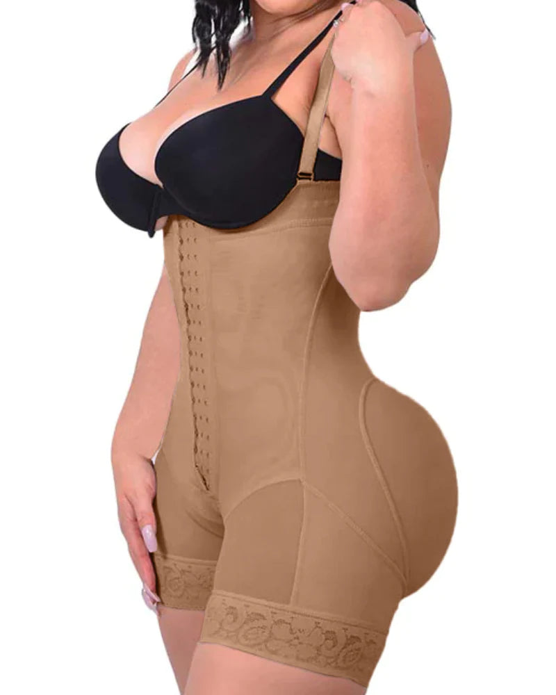 Tummy Control Body Shaper Butt Lifter Thigh Slimmer Faja Plus Shapewear with Zipper Crotch