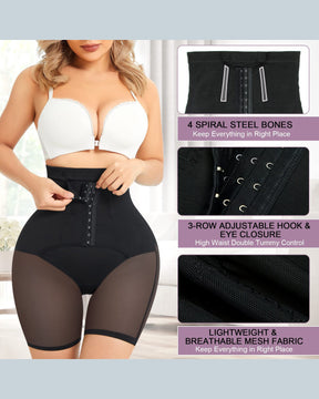 Double Tummy Control Faja Shorts High Waist Butt Lifter Thigh Slimmer Shaper Shorts