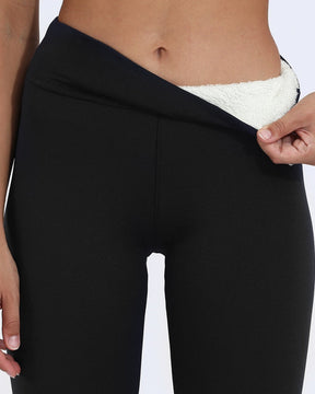 Women's Fleece Tights Warm Pants Lambskin Thickened Stretch Leggings